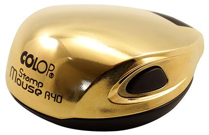 Карманная оснастка для круглой печати Colop Mouse R40 D=40мм, (ЗОЛОТО) с подушкой.